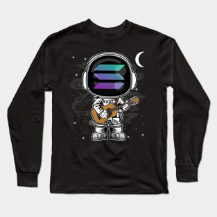 Astronaut Guitar Solana SOL Coin To The Moon Crypto Token Cryptocurrency Blockchain Wallet Birthday Gift For Men Women Kids Long Sleeve T-Shirt